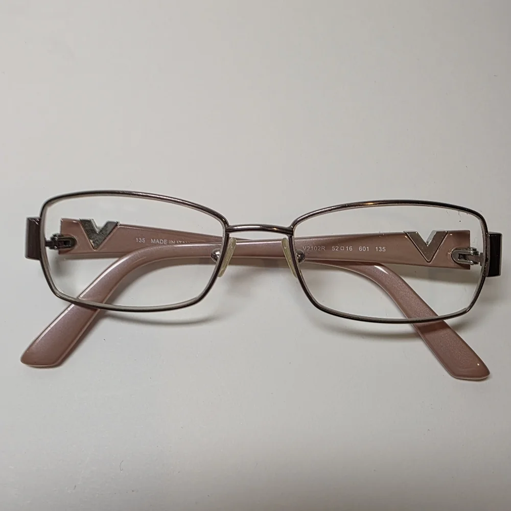 Authentic Valentino V2102R 601 Crystal V Pink Eyeglass Frames 52-16-135 Italy
